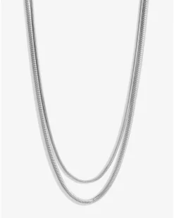 Jon Richard Silver Plated Double Row Snake Chain Necklace