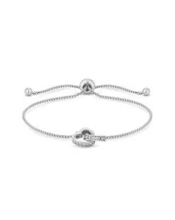 Jon Richard Silver Plated Clear Crystal Heart Bracelet