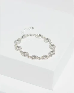 Jon Richard Silver Plated Crystal Halo Bracelet