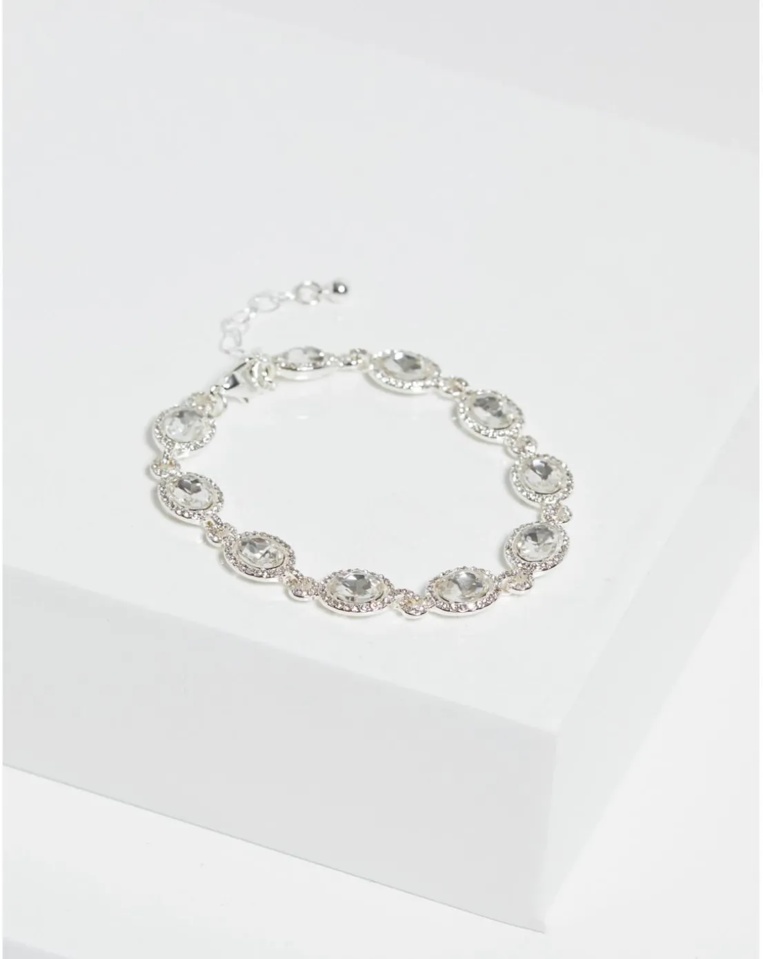 Jon Richard Silver Plated Crystal Halo Bracelet