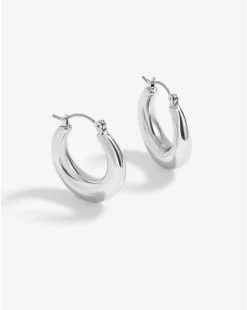 Jon Richard Silver Plated Graduated Hoop Earrings