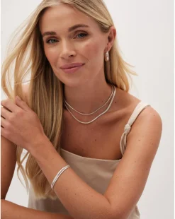 Jon Richard Silver Plated Graduated Hoop Earrings