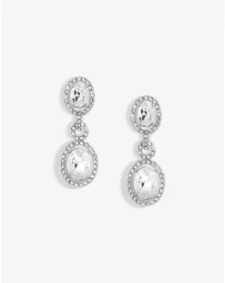 Jon Richard Silver Plated Crystal Halo Earrings