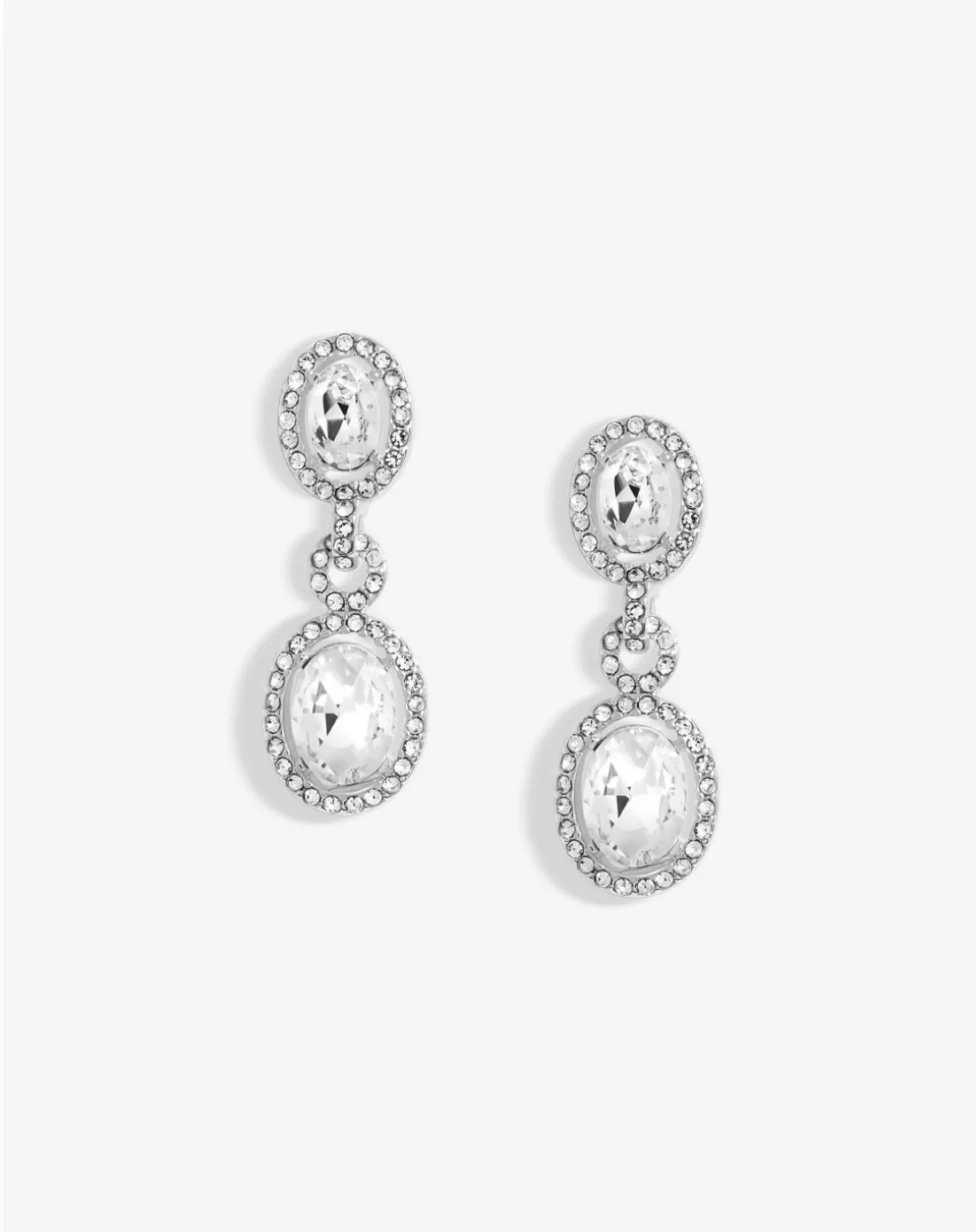 Jon Richard Silver Plated Crystal Halo Earrings