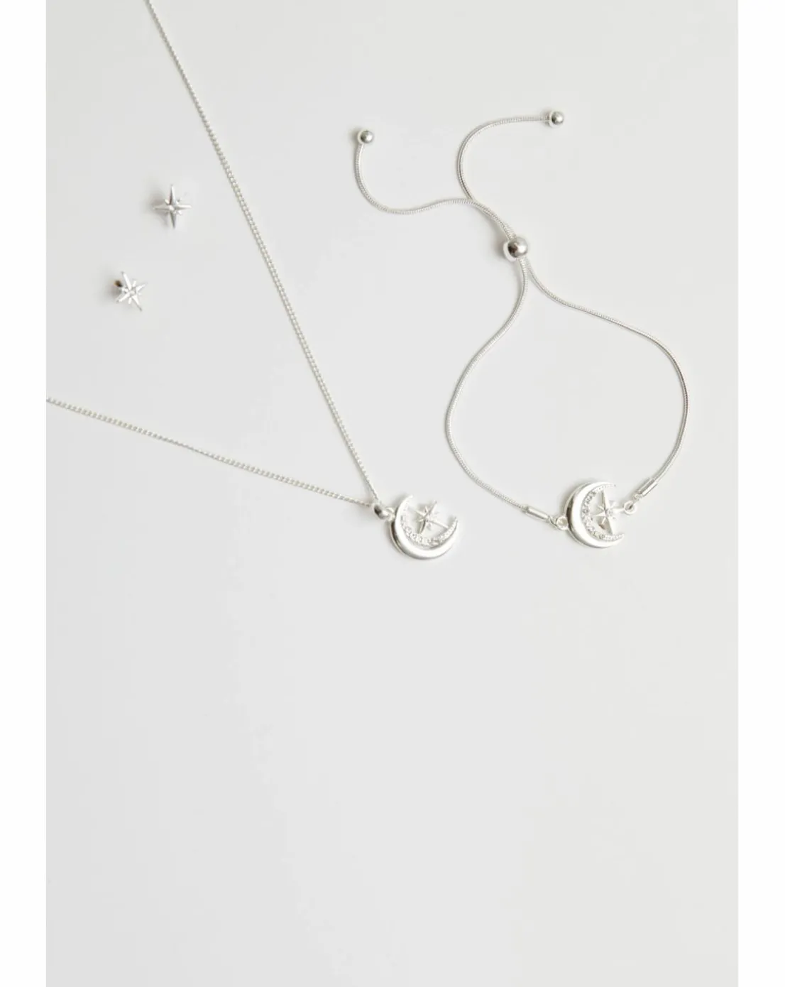 Jon Richard Silver Plated Moon And Crystal Trio Set - Gift Boxed