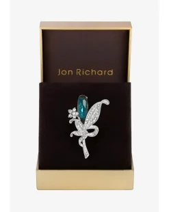 Jon Richard Silver Plated And Blue Floral Brooch - Gift Boxed