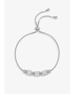 Jon Richard Silver Plated Pave Charm Toggle Bracelet