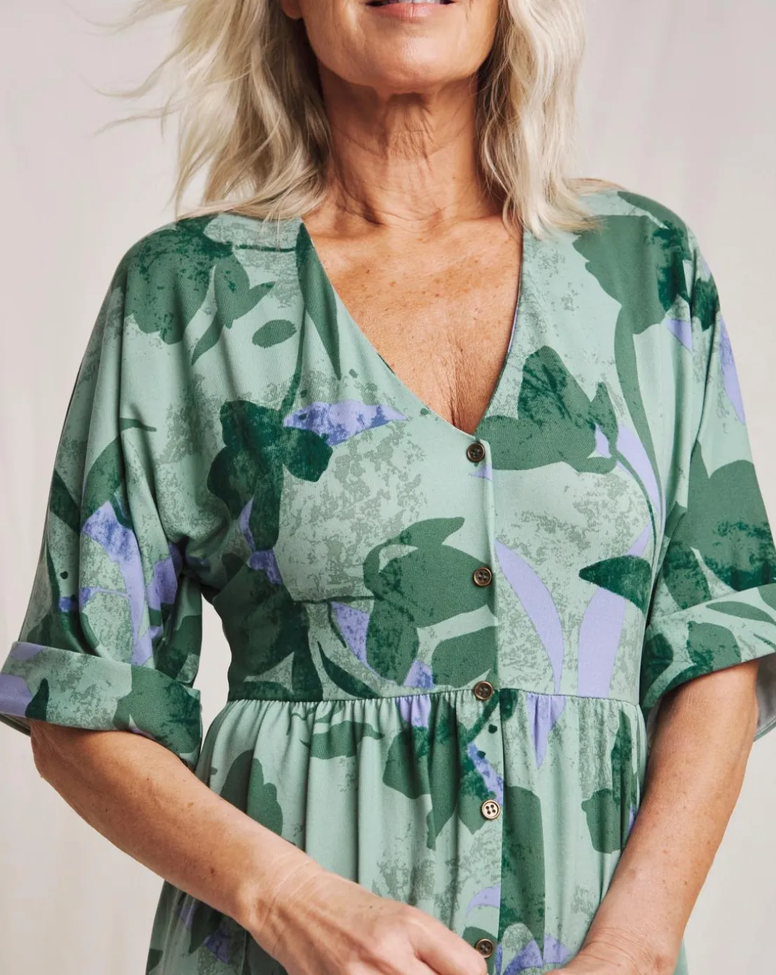 Julipa Asymmetric Button Down Midi Dress