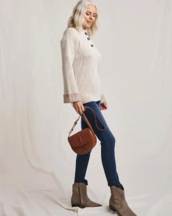 Julipa Beige Ribbed Henley Jumper