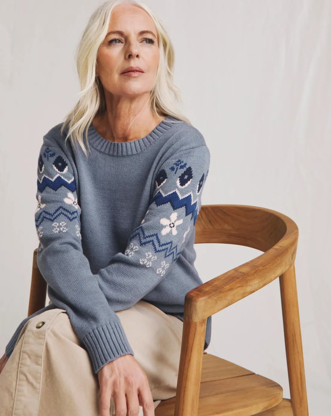 Julipa Blue Fairisle Sleeve Jumper
