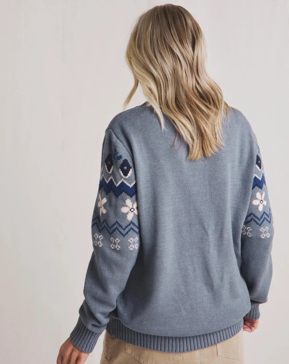 Julipa Blue Fairisle Sleeve Jumper