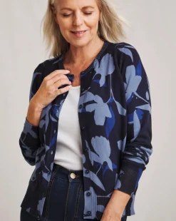 Julipa Blue Floral Printed Cardigan
