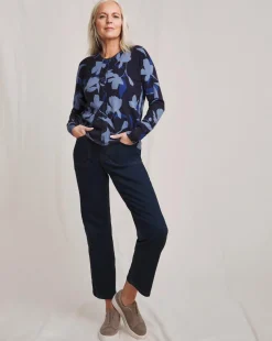 Julipa Blue Floral Printed Cardigan