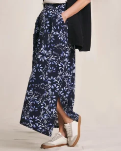Julipa Blue Printed Jersey Midi Skirt