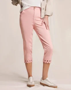 Julipa Blush Embroidered Cut Out Cropped Stretch Trouser
