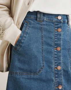Julipa Button Down Denim Skirt