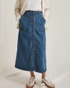 Julipa Button Down Denim Skirt