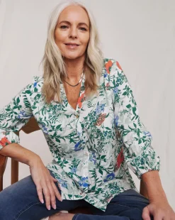 Julipa Button Down Printed Blouse