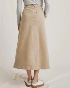 Julipa Button Down Stretch Cord Skirt