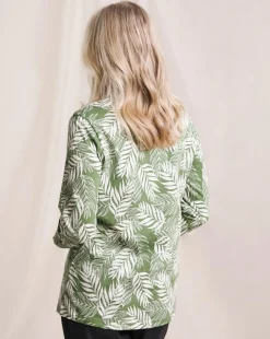 Julipa Button Front Cotton Pintuck Top