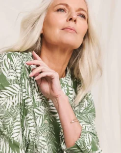 Julipa Button Front Cotton Pintuck Top