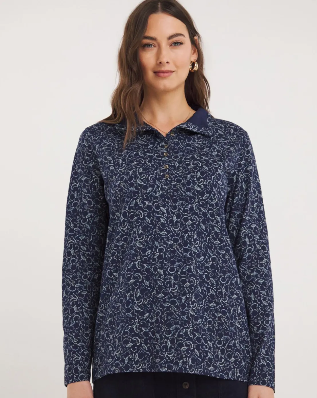 Julipa Button Funnel Neck Jersey Top