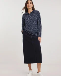 Julipa Button Funnel Neck Jersey Top