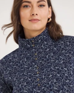 Julipa Button Funnel Neck Jersey Top