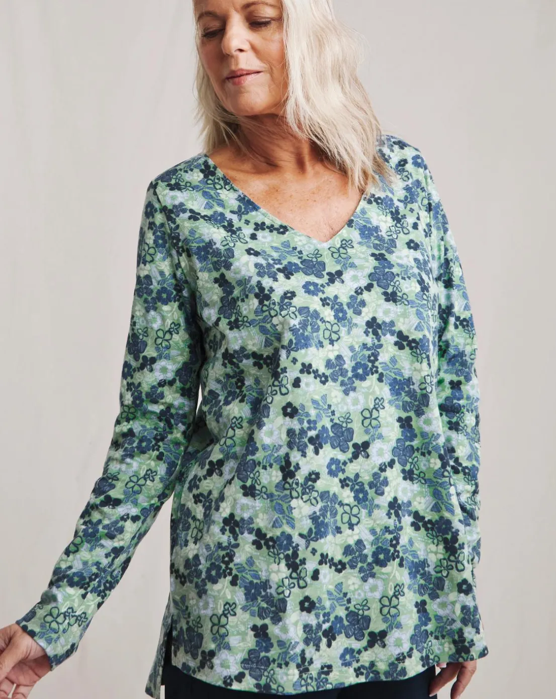 Julipa Button Shoulder Cotton T-Shirt