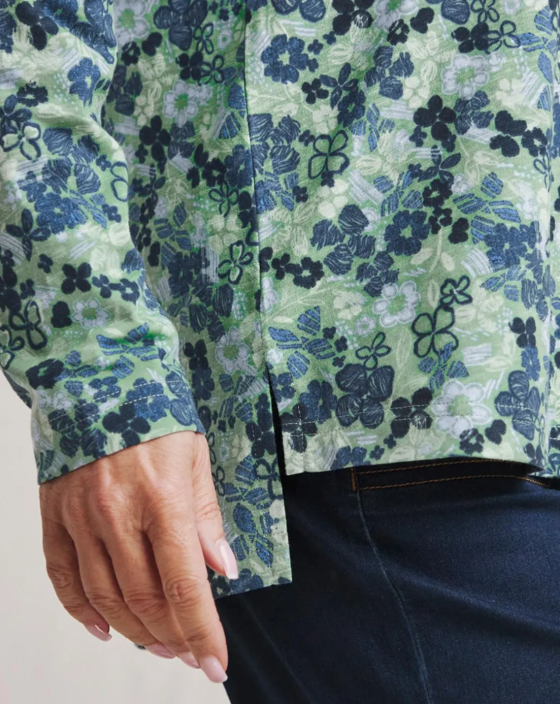 Julipa Button Shoulder Cotton T-Shirt