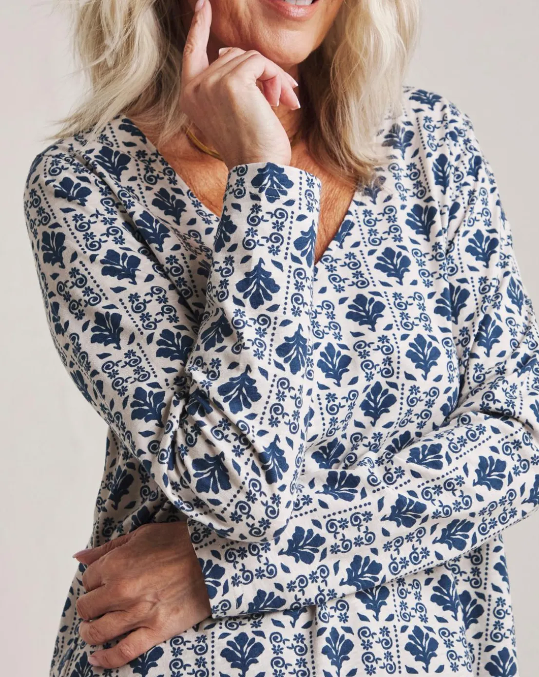 Julipa Button Shoulder Cotton T-Shirt