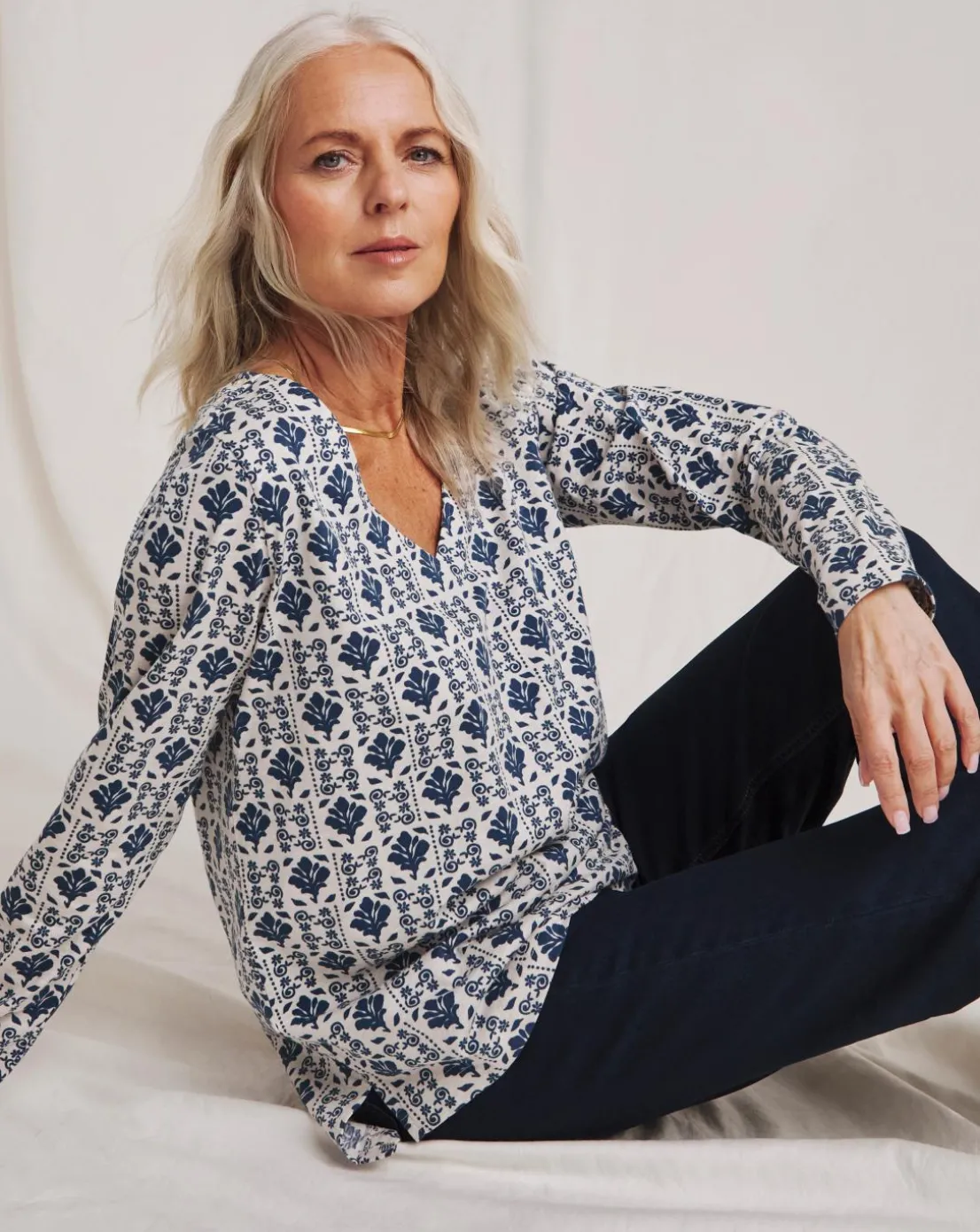 Julipa Button Shoulder Cotton T-Shirt