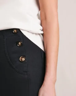 Julipa Button Side Crop Stretch Trouser