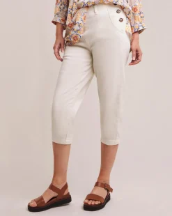 Julipa Button Side Crop Stretch Trouser