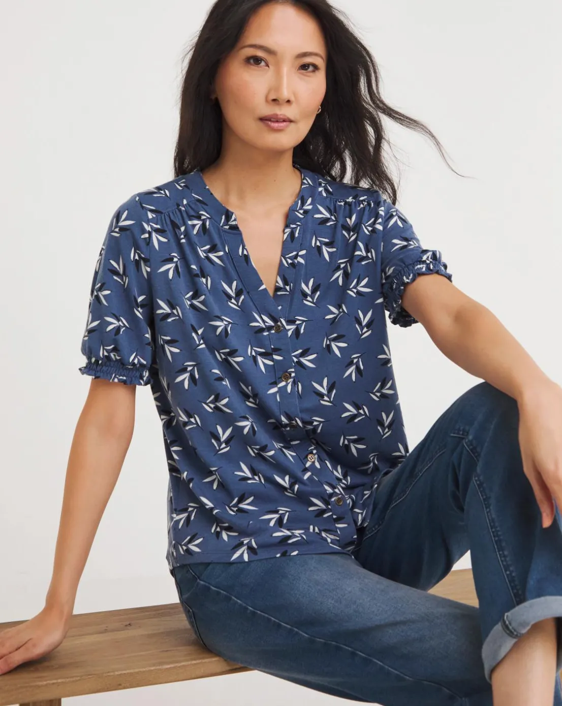 Julipa Button Through Jersey Top