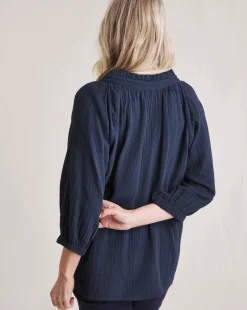 Julipa Cheesecloth Button Down Blouse