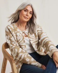 Julipa Contrast Stitch Jacquard Cardigan