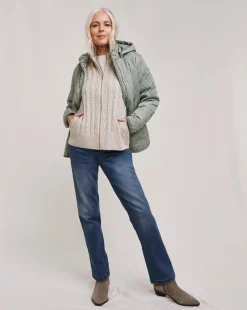 Julipa Cotton Cable Zip Up Cardigan