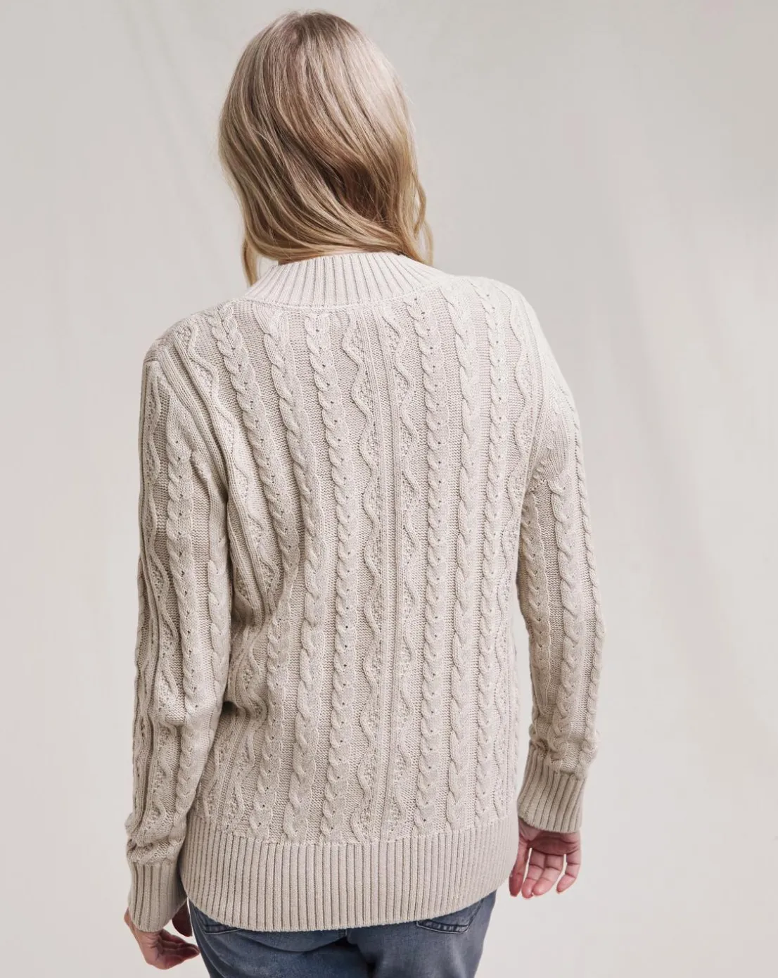 Julipa Cotton Cable Zip Up Cardigan