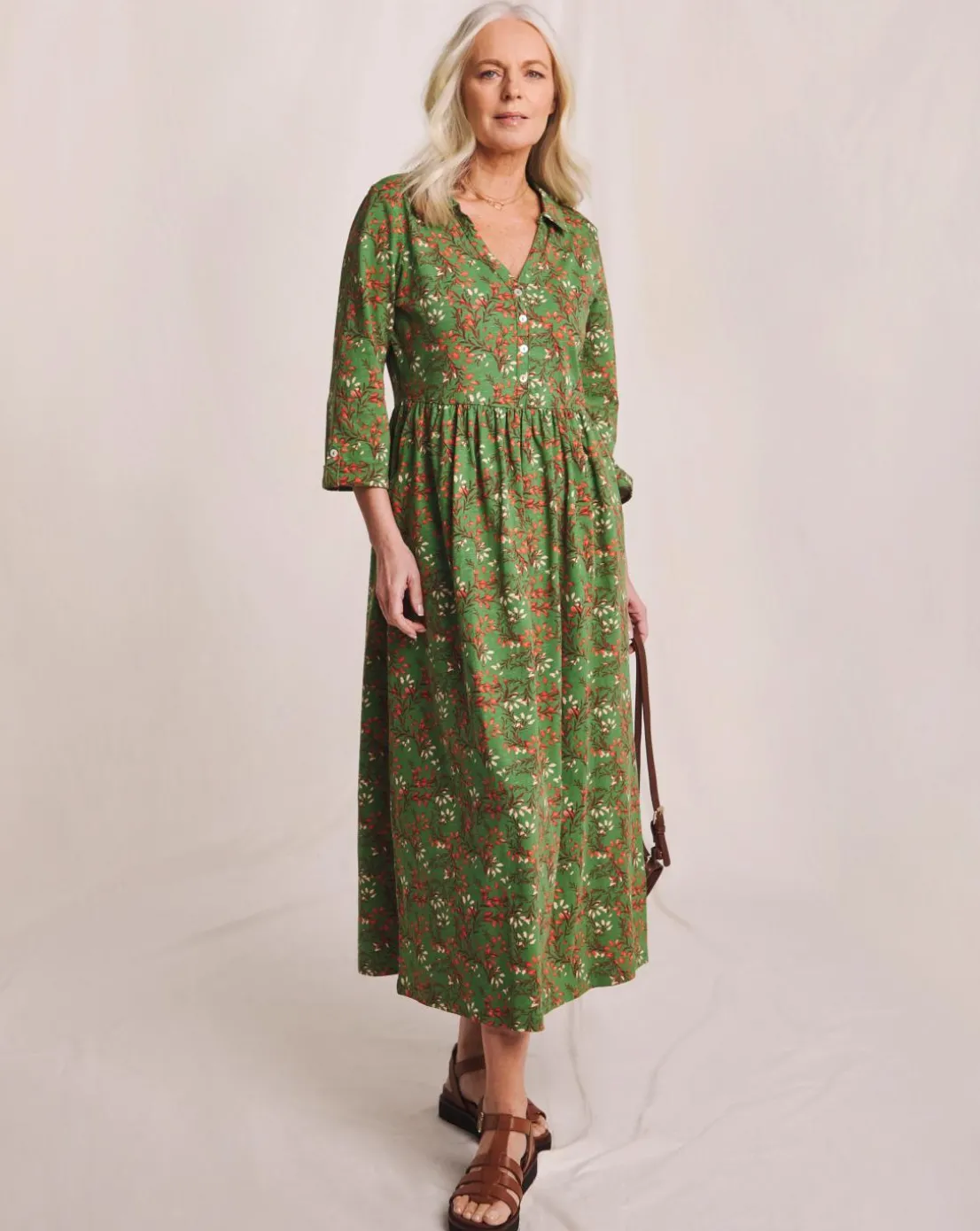 Julipa Cotton Jersey Midi Shirt Dress