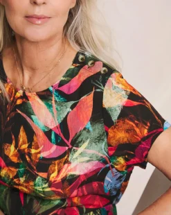 Julipa Crinkle Button Shoulder Tiered Dress