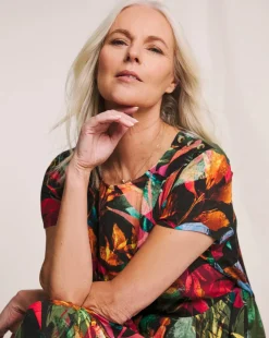 Julipa Crinkle Button Shoulder Tiered Dress