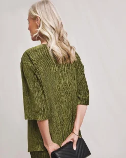 Julipa Crinkle Velour Longline Top