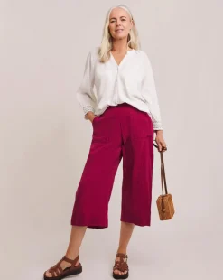 Julipa Cropped Cheesecloth Trousers