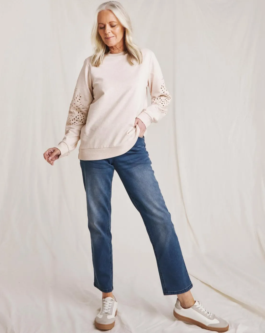 Julipa Cut Out Broderie Sweatshirt