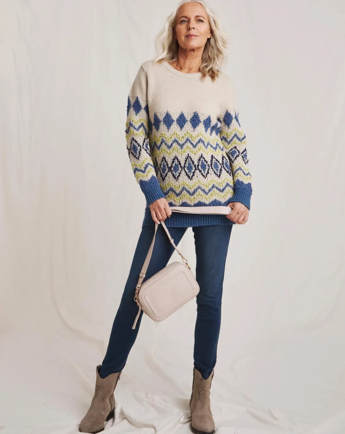 Julipa Diamond Popcorn Knit Jumper
