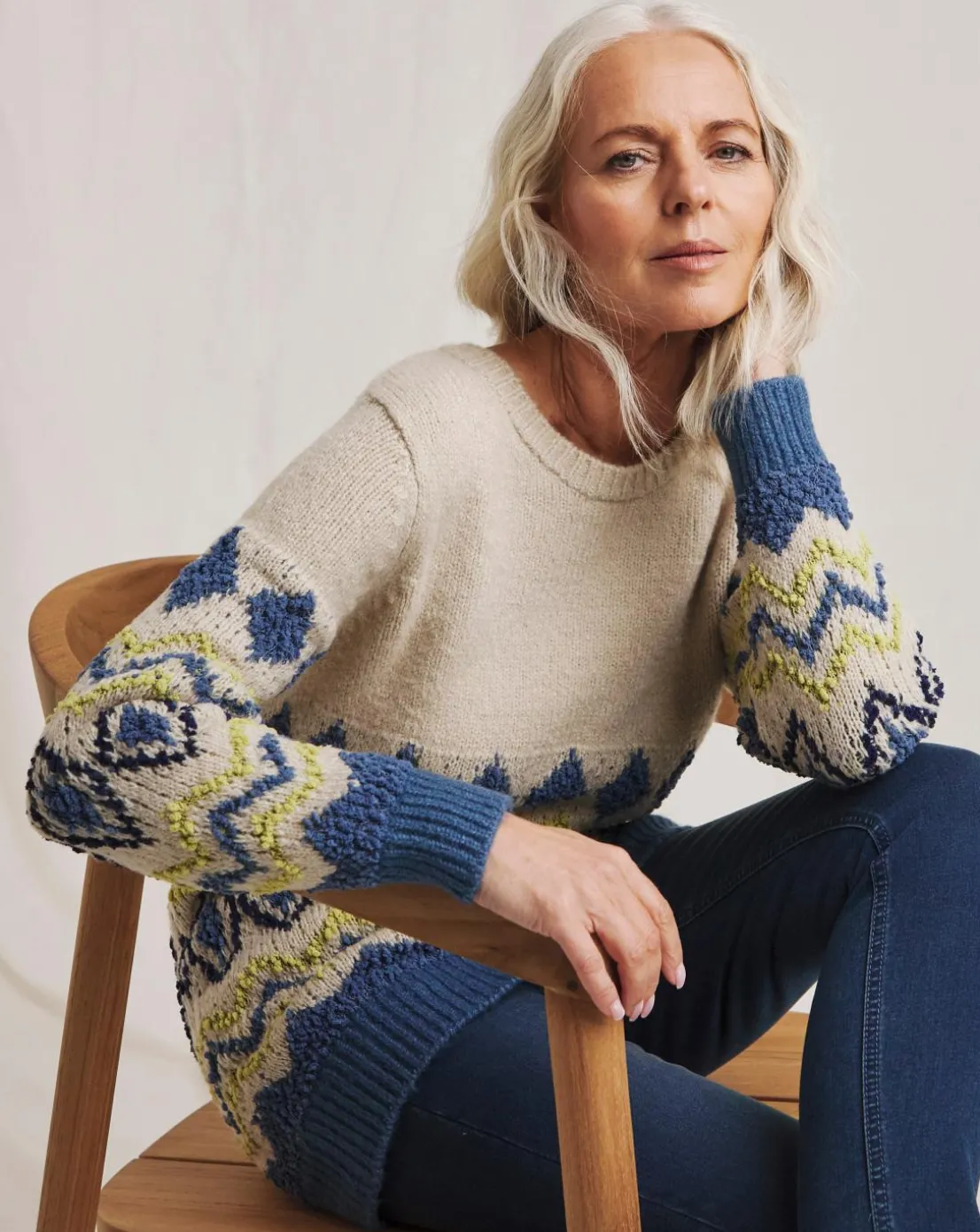 Julipa Diamond Popcorn Knit Jumper