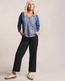 Julipa Embroidered Notch Neck Top