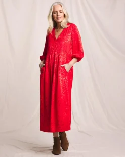 Julipa Floral Jacquard Midi Dress