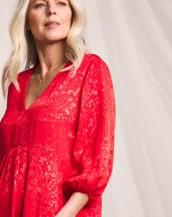 Julipa Floral Jacquard Midi Dress